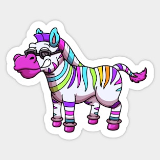Cool Colorful Zebra Sticker